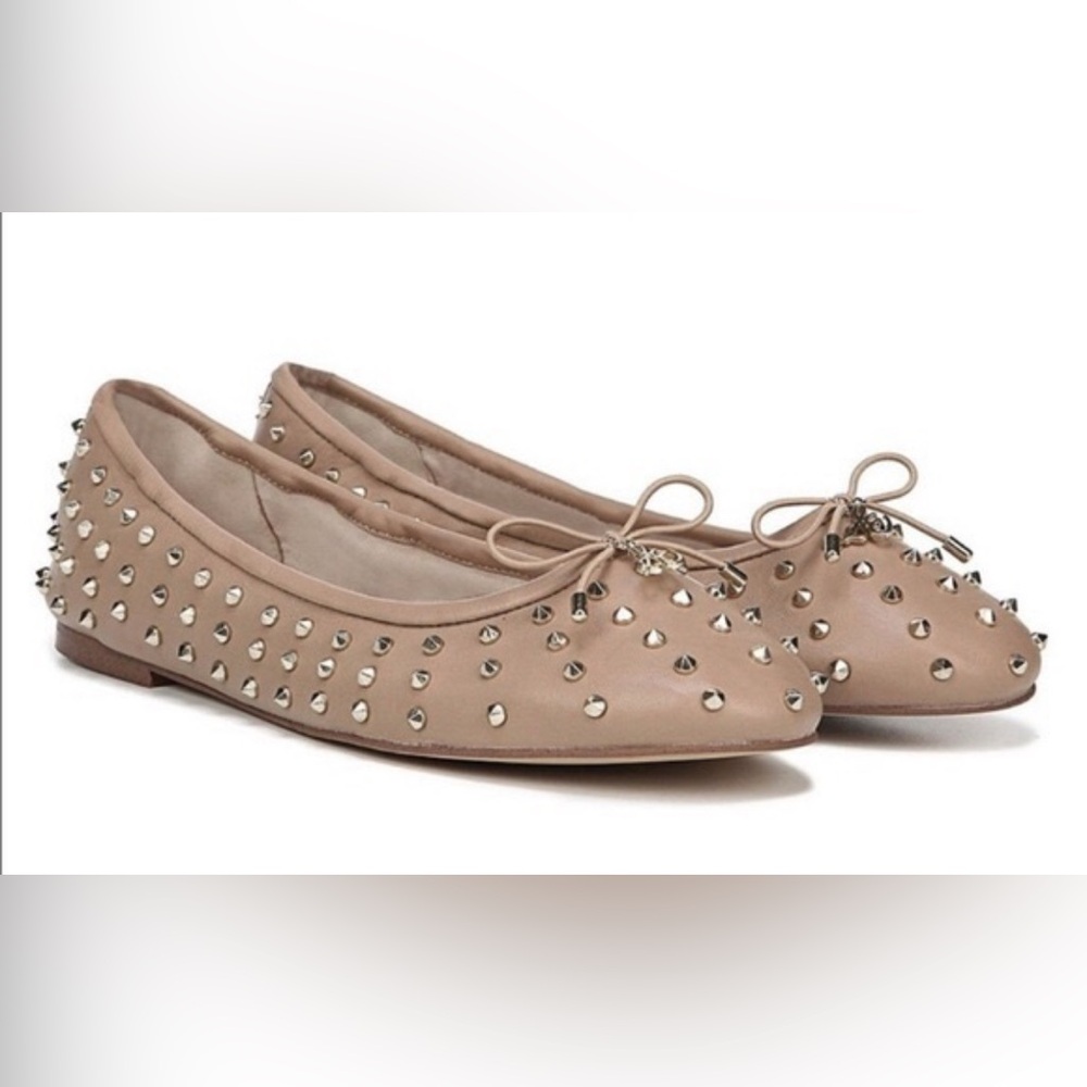Women’s Sam Edelman Fanley Studded Tan Ballet Flats Size 8.5